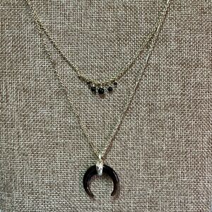 Kendra Scott Gemma Gold & Obsidian Layered Pendant Necklace